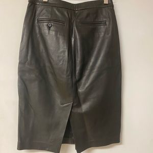 RALPH LAUREN BLUE LABEL SZ 2 BLACK LEATHER SKIRT